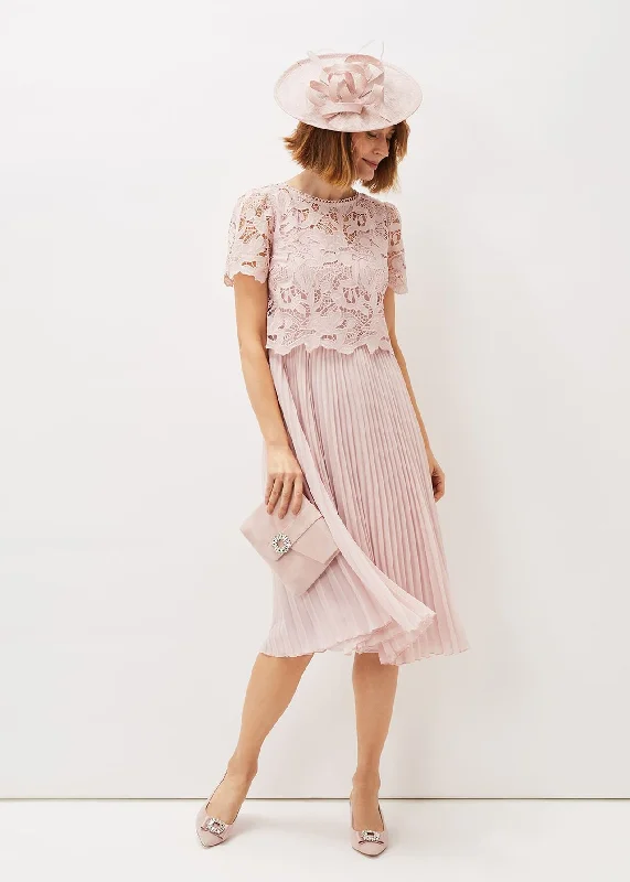 Buy One, Get One Free!Buy One, Get One Free!Samina Pleated Double Layer Lace Dress