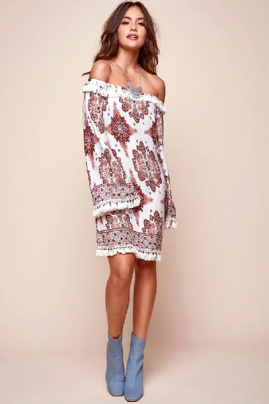 Hot Deals You Can’t Resist!Hot Deals You Can’t Resist!Sujata Bohemian Fringe Tunic Dress White