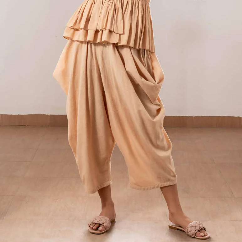 Score Big Savings Today!Score Big Savings Today!Pure Cotton Cowl Pants | Brown