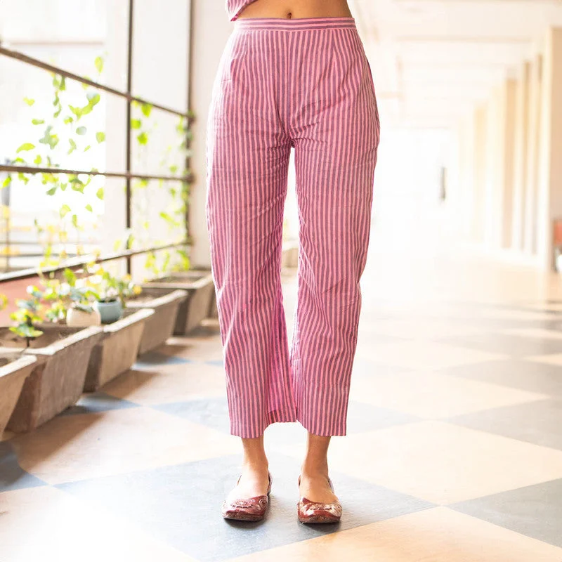 Get More for Less!Get More for Less!Cotton Straight Fit Pants for Women | Purple | Side Slit