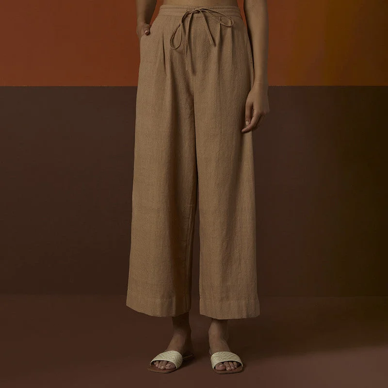 Top DealsTop DealsMalkha Cotton Wide Bottom Pants | Brown
