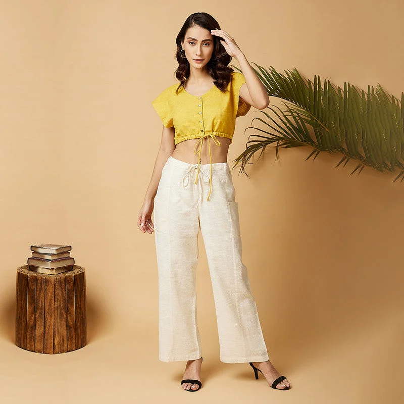 Enjoy Huge Discounts Now!Enjoy Huge Discounts Now!Cotton Silk Pants | Off White