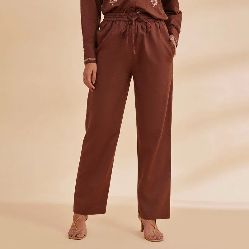 Score Huge Discounts Today!Score Huge Discounts Today!Organic Cotton Linen Pants for Women | Brown Score Huge Discounts Today!Score Huge Discounts Today!Organic Cotton Linen Pants for Women | Brown