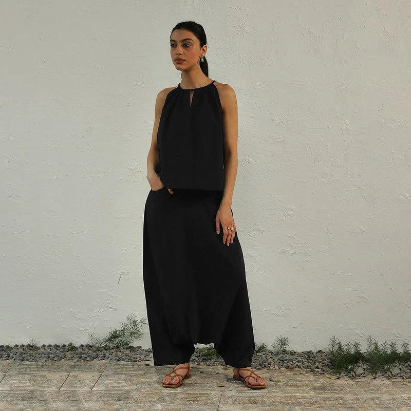 Shop the Hottest Deals!Cotton Top & Harem Pants for Women | Black