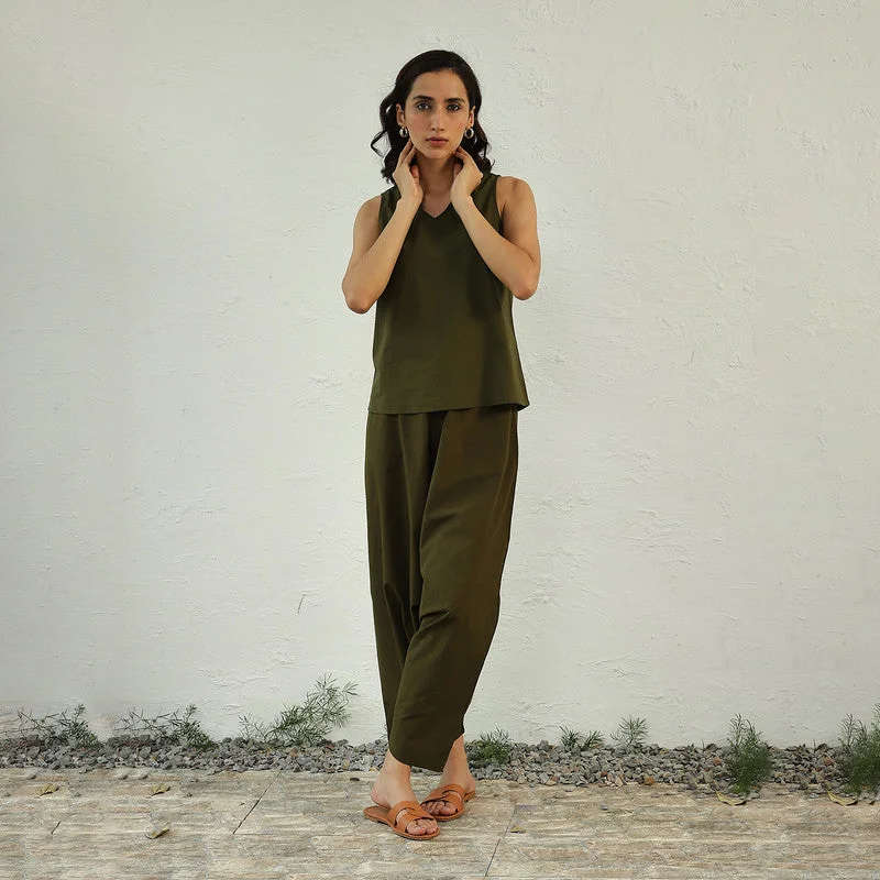 Shop More, Spend Less!Cotton Top & Harem Pants for Women | Olive