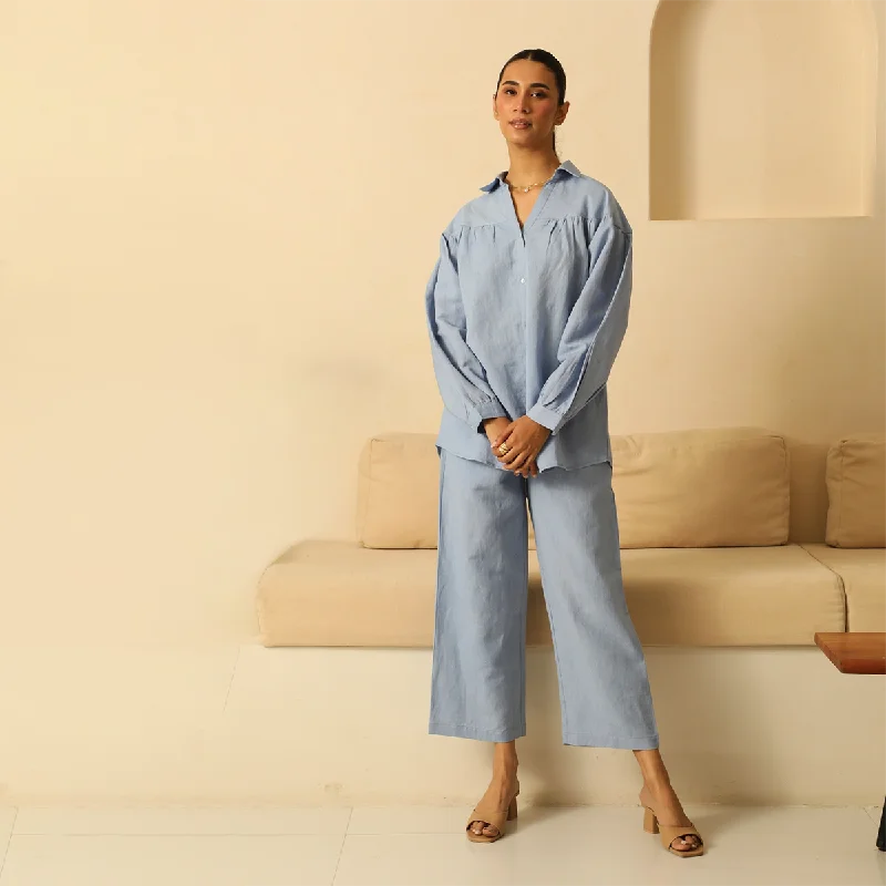 Save More Than Ever!Save More Than Ever!Linen Co Ord Set | Shirt & Pants | Powder Blue Save More Than Ever!Save More Than Ever!Linen Co Ord Set | Shirt & Pants | Powder Blue