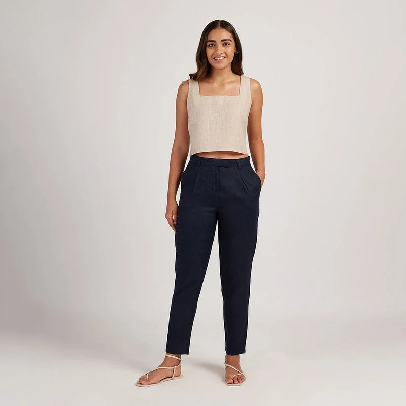 New Discounts Just Dropped!New Discounts Just Dropped!Linen Trouser Pants for Women | Pleated | Indigo