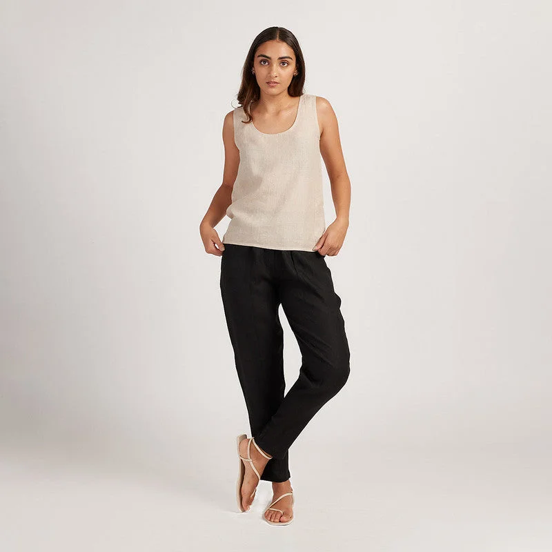 Your Shopping Wish, Our Discount Command!Your Shopping Wish, Our Discount Command!Women Black Linen Pants | Pull-Up
