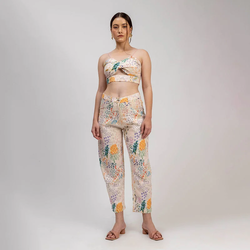 Save Like Never Before!Save Like Never Before!Women Cotton Linen Pants | Tapered | Multicolour Save Like Never Before!Save Like Never Before!Women Cotton Linen Pants | Tapered | Multicolour