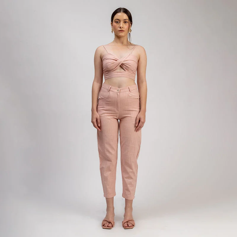 Your Exclusive Offer Awaits!Your Exclusive Offer Awaits!Women Cotton Linen Pants | Tapered | Pink Your Exclusive Offer Awaits!Your Exclusive Offer Awaits!Women Cotton Linen Pants | Tapered | Pink