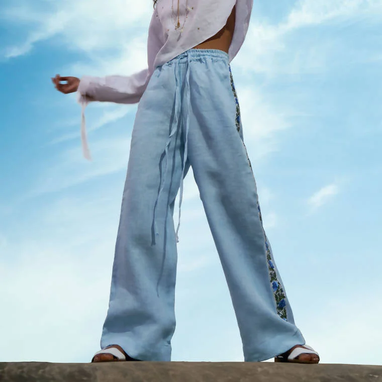 Exclusive Deals Just for You!Exclusive Deals Just for You!Embroidered Linen Pants