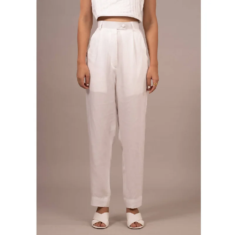 Your Best Deals Are Here!Your Best Deals Are Here!Handcrafted Tencel Twill Straight Pants | White