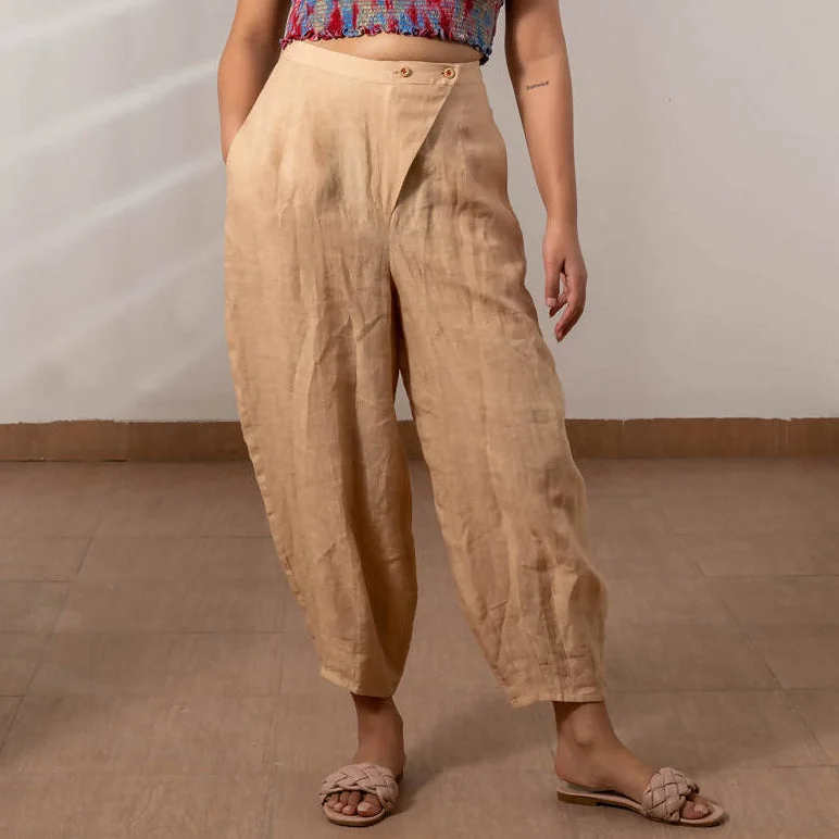 Buy One, Get One Free!Buy One, Get One Free!Pure Linen High Waist Pants | Brown