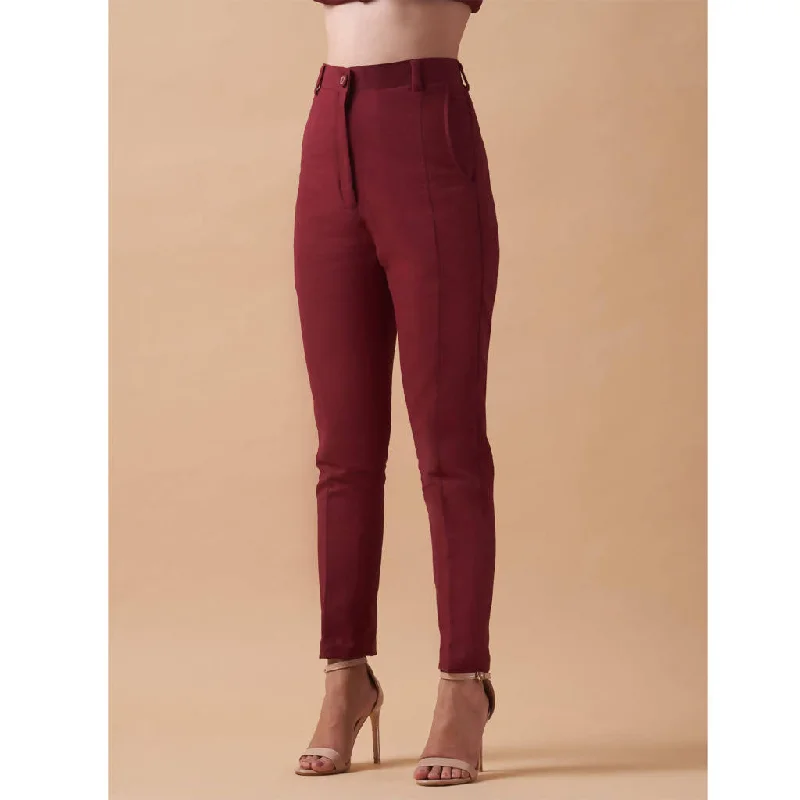 Hurry, Sale Ends Soon!Hurry, Sale Ends Soon!Handloom Cotton Pants | Merolt Maroon