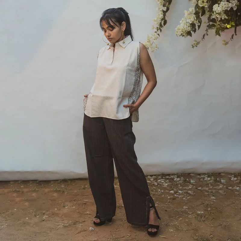 Mega Sale Happening Now!Cotton Co Ord Set Women | Top & Slit Pants | Kora & Black