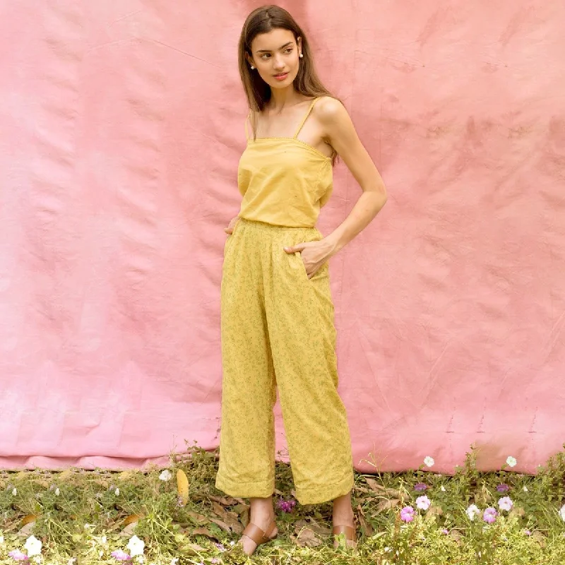 Save Money, Shop Happy!Save Money, Shop Happy!Mul Cotton Pants | Handblocked | Straight Fit | Yellow