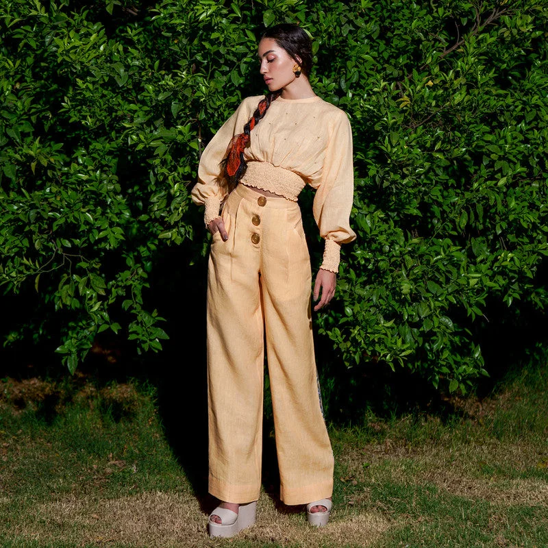 Limited Edition, Limited Price!Limited Edition, Limited Price!Linen Embroidered Pants | Yellow Limited Edition, Limited Price!Limited Edition, Limited Price!Linen Embroidered Pants | Yellow