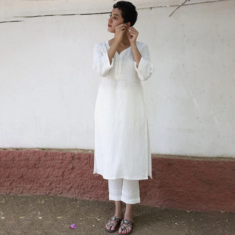 Best Price of the Season!Best Price of the Season!Linen Trousers | Tapered Fit | White Best Price of the Season!Best Price of the Season!Linen Trousers | Tapered Fit | White