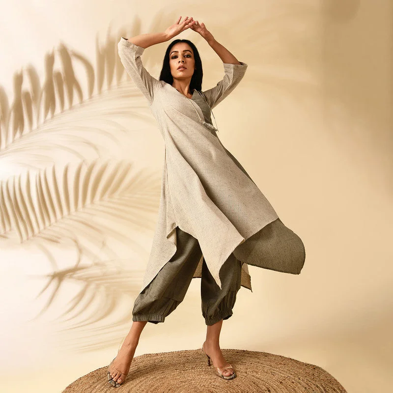 Get More, Spend Less – Shop Now!Get More, Spend Less – Shop Now!Cotton Co-Ord Set for Women | Tunic & Pants | Beige & Olive
