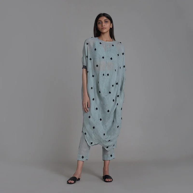 Hurry! While Supplies Last!Hurry! While Supplies Last!Pure Linen Co Ord Set | Tunic With Pants | Spades | Blue Hurry! While Supplies Last!Hurry! While Supplies Last!Pure Linen Co Ord Set | Tunic With Pants | Spades | Blue
