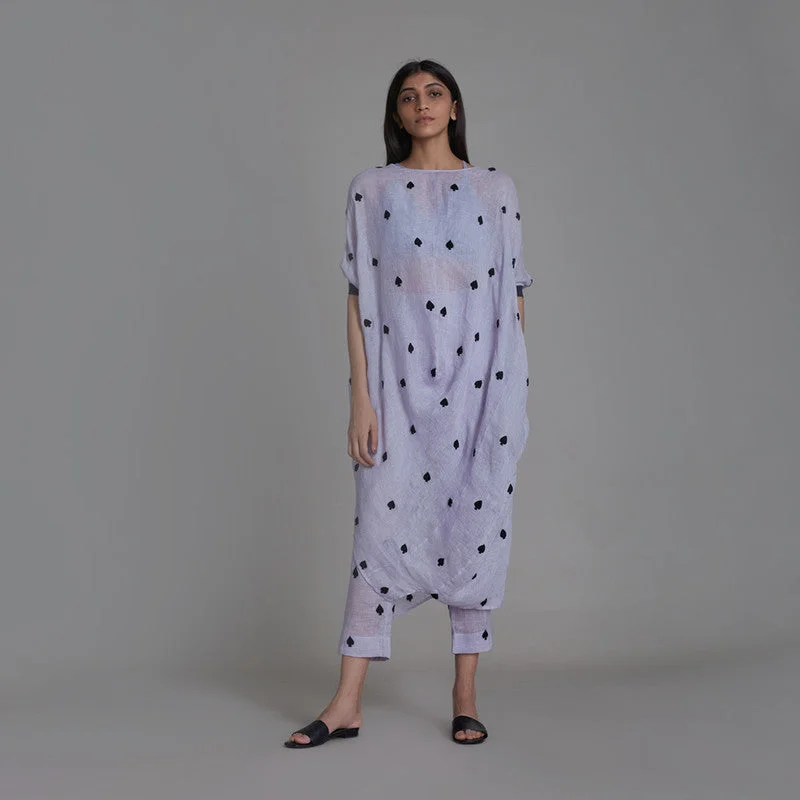 Limited Stock Available!Limited Stock Available!Pure Linen Co Ord Set | Tunic With Pants | Spades | Lavender