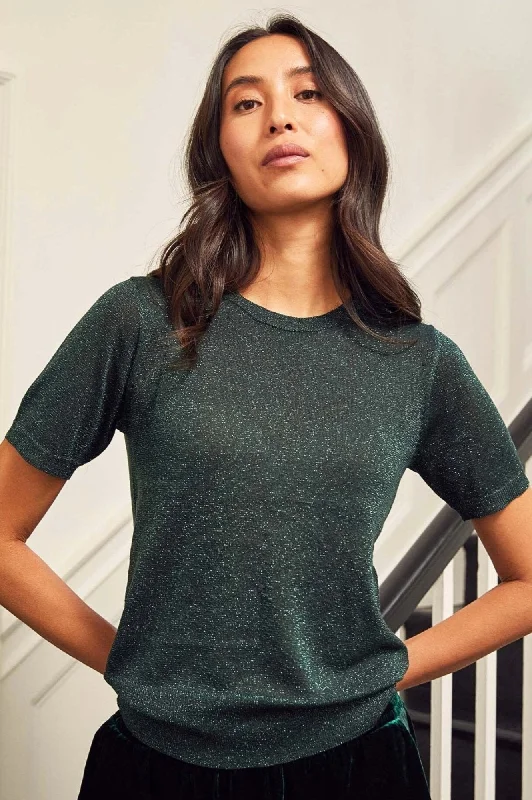 Shop Smart, Save Big!Metallic Knit T-Shirt | Emerald/Green
