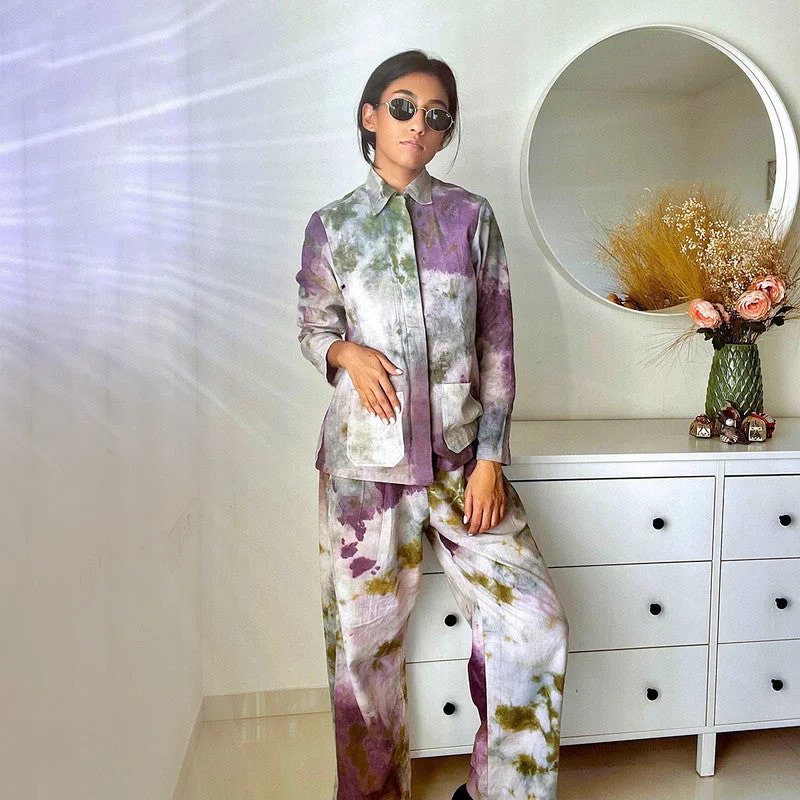 Limited Edition, Limited Price!Tencel Co Ord Set | Shacket & Trousers | Purple