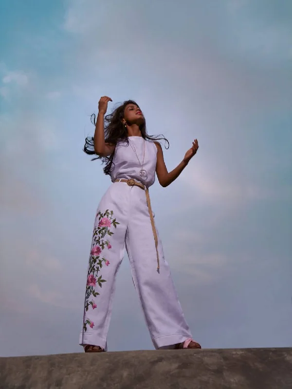 Exclusive Savings This Week!Exclusive Savings This Week!Linen Clothes | Pure Linen Flared Pants | White