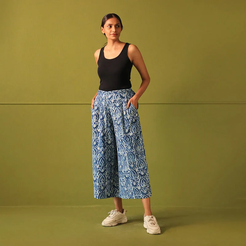 Shop More, Spend Less!Shop More, Spend Less!Pure Cotton Culottes Pants | Wide Leg | Indigo