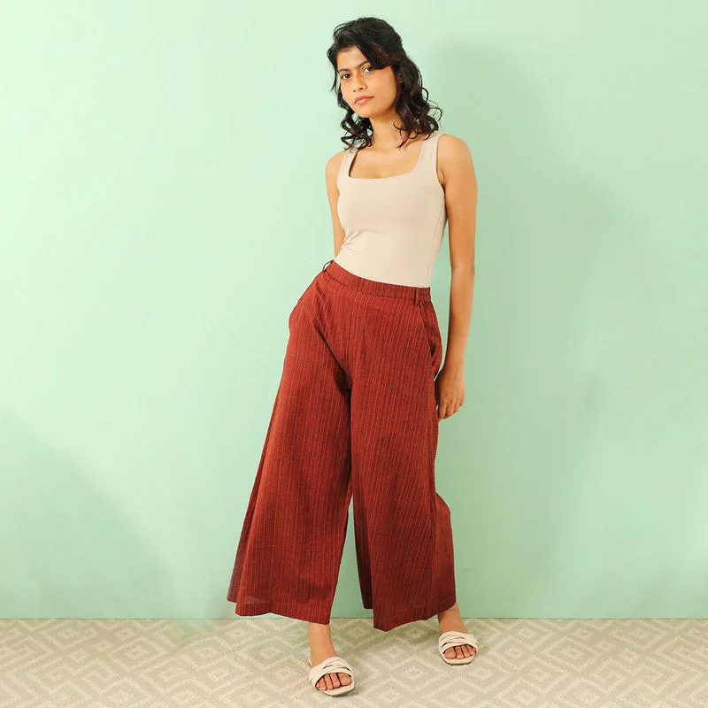 Your Shopping Spree Starts Here!Your Shopping Spree Starts Here!Pure Cotton Flared Pants | Maroon