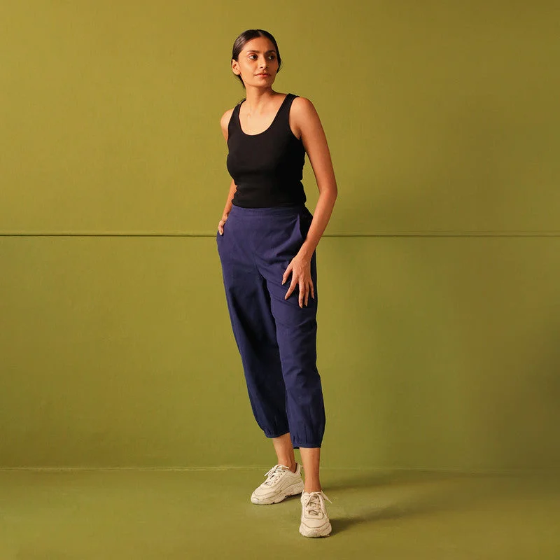 Instant Savings Await!Instant Savings Await!Pure Cotton Jogger Pants | Ankle Length | Navy
