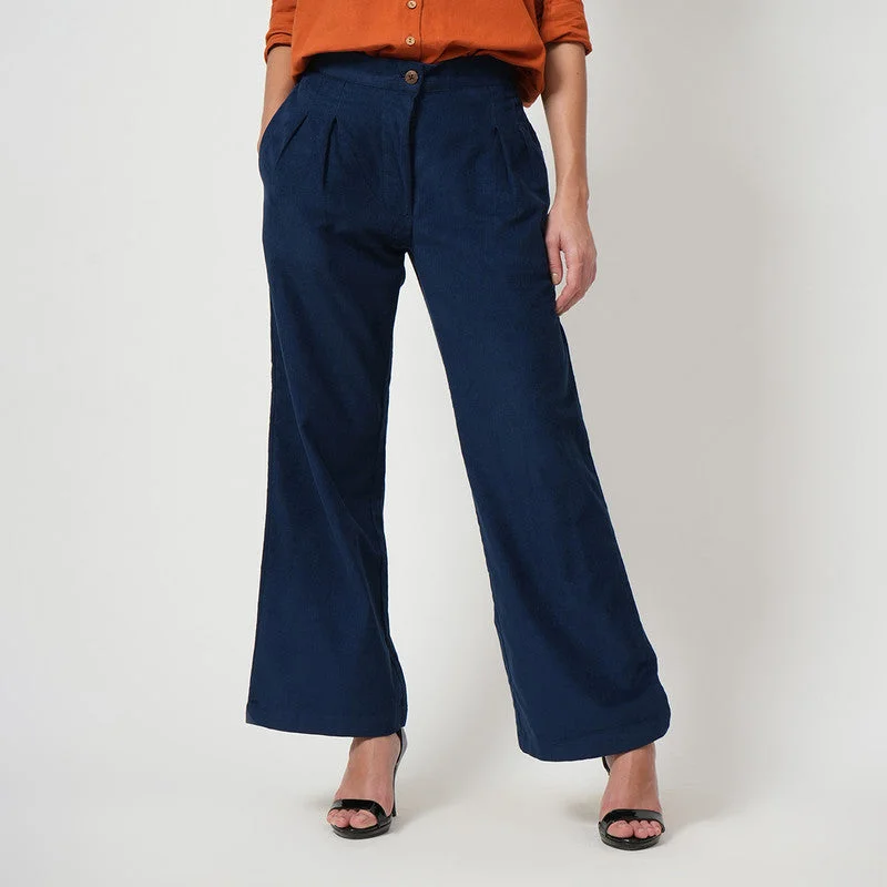 Your Best Deals Are Here!Corduroy Wide Pants for women | Navy Blue