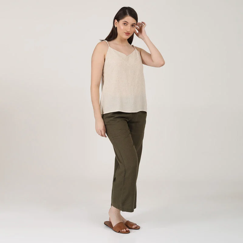 Must-Have Deals Inside!Linen Wide Leg Pants for Women | Casual Pants | Olive