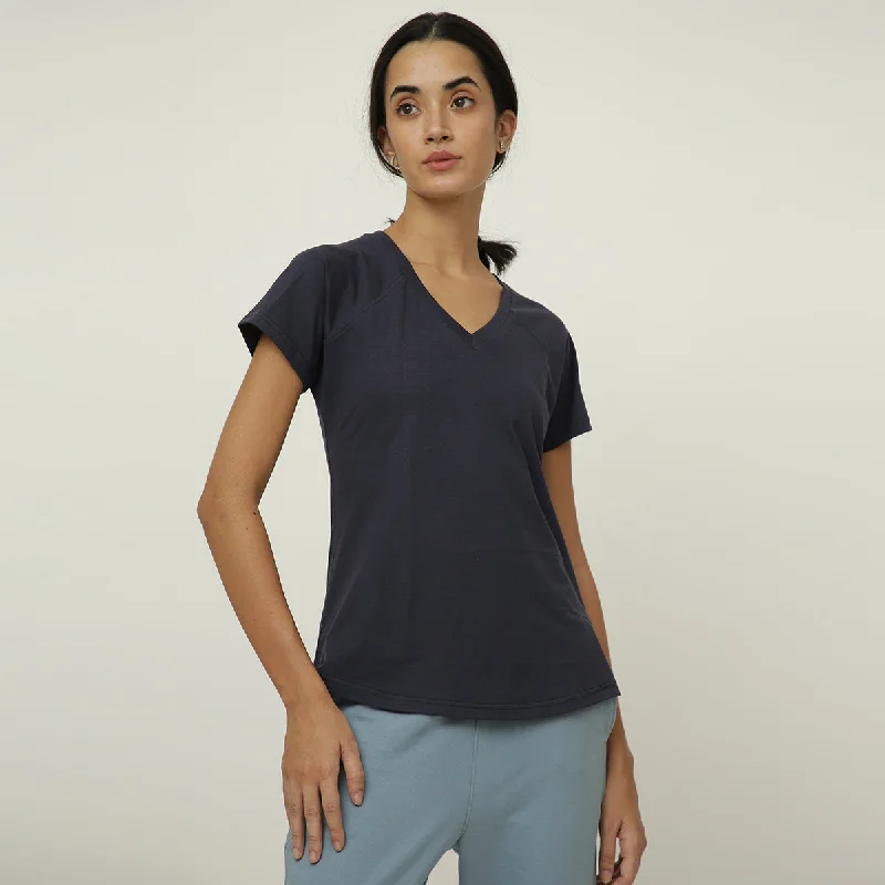 Shop Smart, Save Big!Organic Cotton T Shirts for Women | Raglan Sleeve | Navy