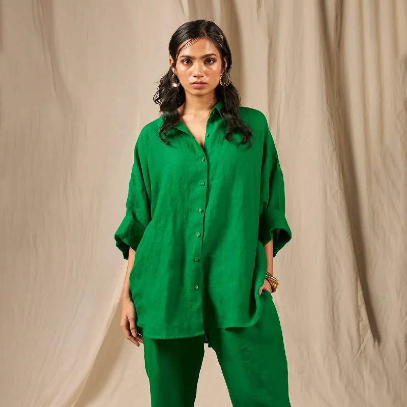More Discounts, More Joy!More Discounts, More Joy!Linen Co-Ord Set For Women | Oversized Shirt & Pants | Green More Discounts, More Joy!More Discounts, More Joy!Linen Co-Ord Set For Women | Oversized Shirt & Pants | Green