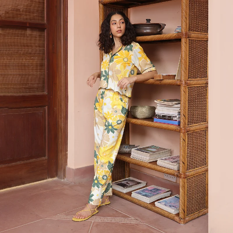 Unlock Huge Savings Now!Unlock Huge Savings Now!Organic Cotton Printed Pants for Women | Floral | Yellow Unlock Huge Savings Now!Unlock Huge Savings Now!Organic Cotton Printed Pants for Women | Floral | Yellow