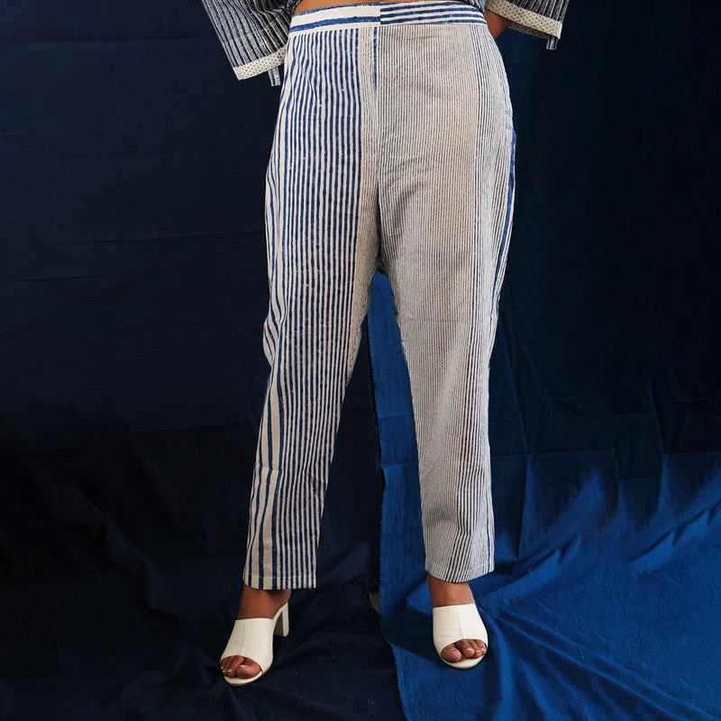 Exclusive Savings This Week!Pure Cotton Pants | Striped | Blue & White