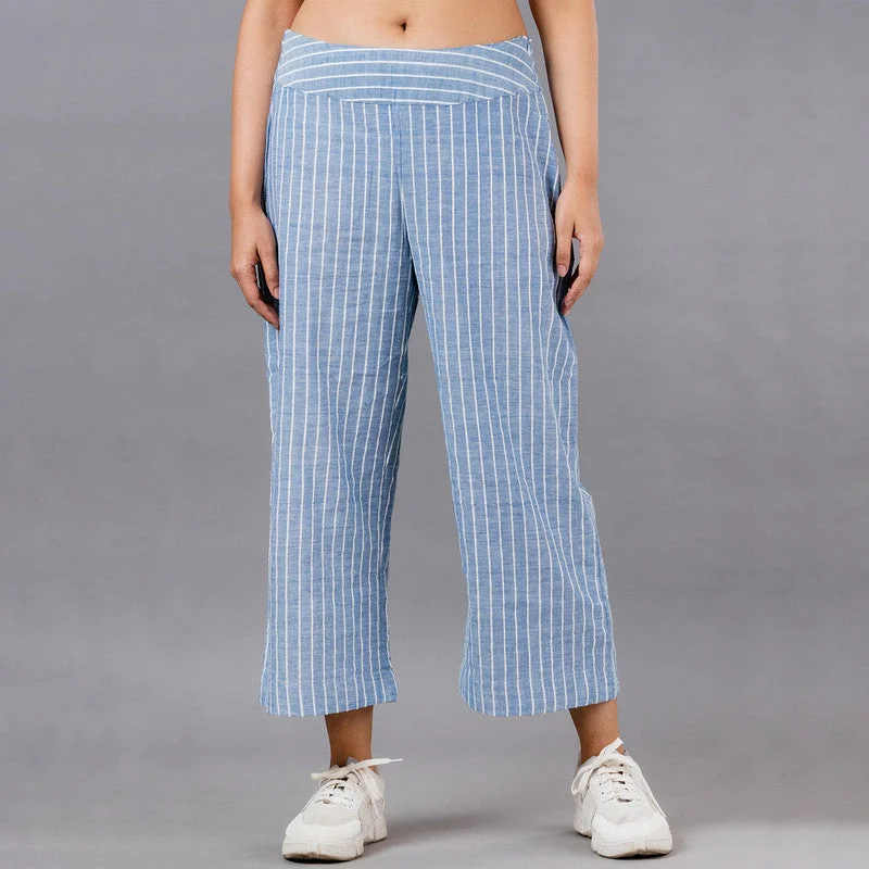 Your Favorite Sale is Back!Your Favorite Sale is Back!Cotton Wide Leg Pants | Striped | Blue Your Favorite Sale is Back!Your Favorite Sale is Back!Cotton Wide Leg Pants | Striped | Blue