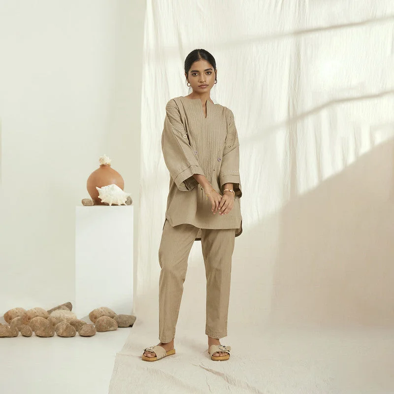Seasonal Sale – Shop Now!Linen Co Ord Set | Top & Narrow Pants | Beige