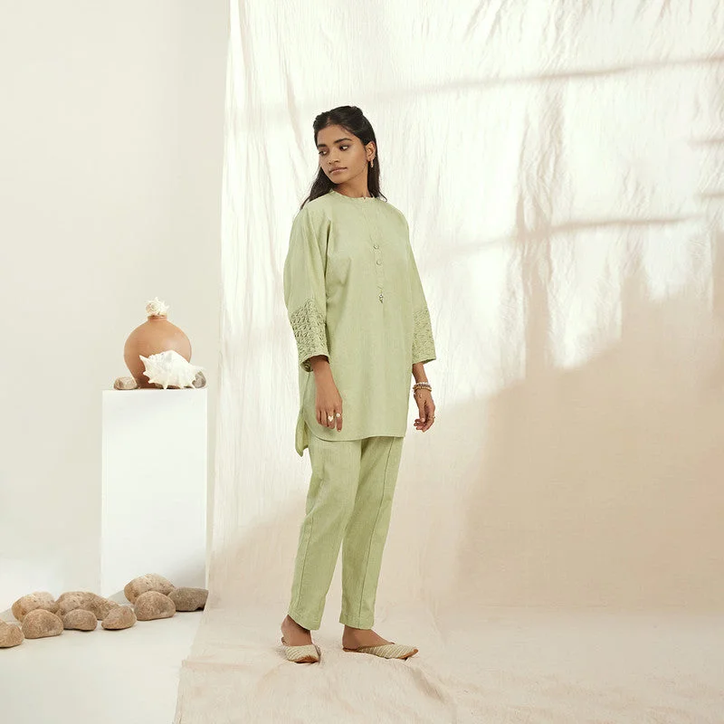 Everything Must Go!Linen Co Ord Set | Top & Pants | Green