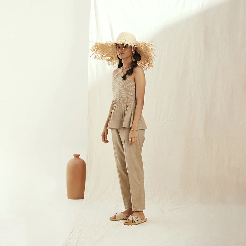 One Day Only – Huge Savings!Pants for Women | Linen Narrow Pants | High-Waist | Beige