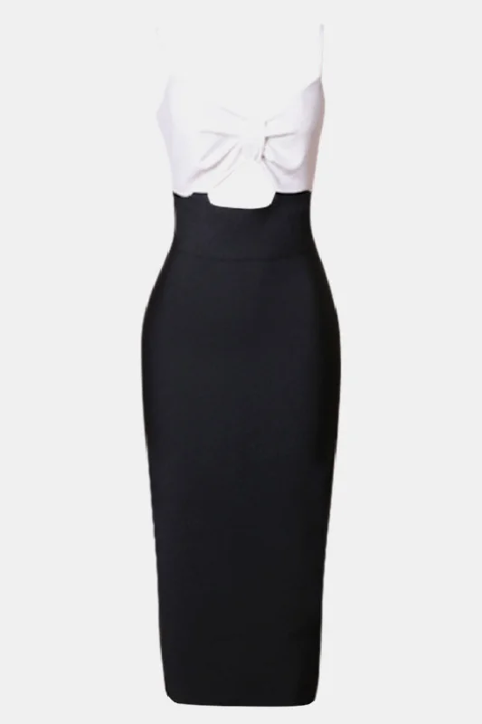 Time to Snag a Bargain!Time to Snag a Bargain!Two-Tone Gathered Detail Cutout Spaghetti Strap Bodycon Dress Time to Snag a Bargain!Time to Snag a Bargain!Two-Tone Gathered Detail Cutout Spaghetti Strap Bodycon Dress