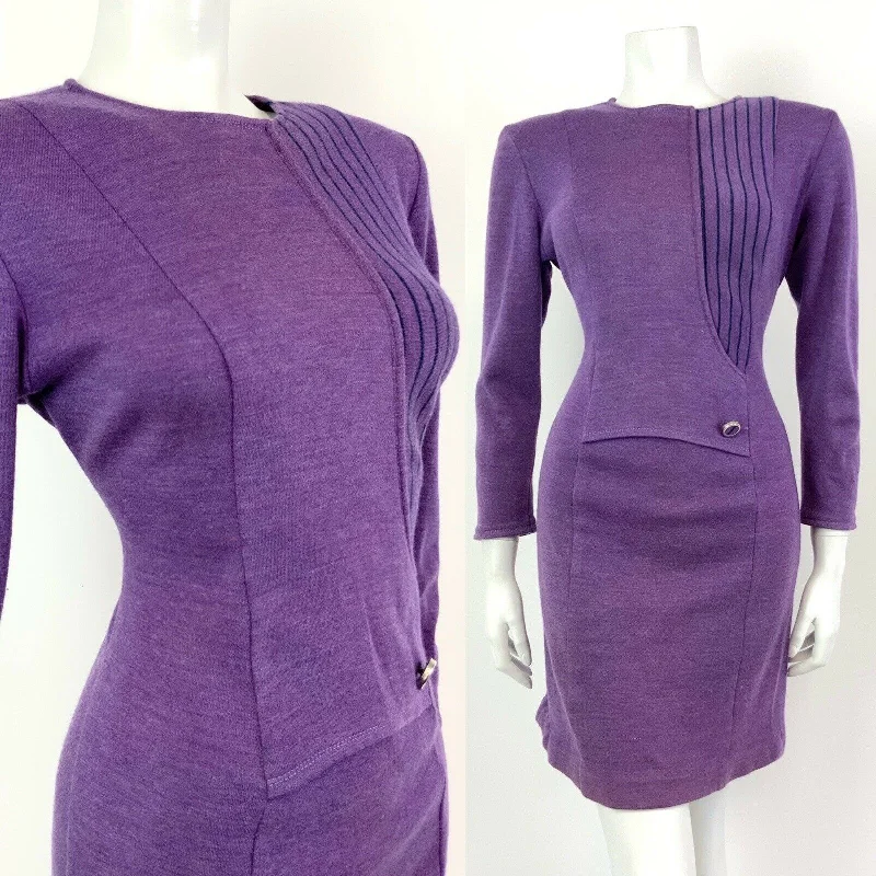 Exclusive Deals Just for You!Exclusive Deals Just for You!VINTAGE 60s 70s PURPLE BLUE STRIPED WRAP LONG-SLEEVE BODYCON MOD DRESS 12 14 Exclusive Deals Just for You!Exclusive Deals Just for You!VINTAGE 60s 70s PURPLE BLUE STRIPED WRAP LONG-SLEEVE BODYCON MOD DRESS 12 14