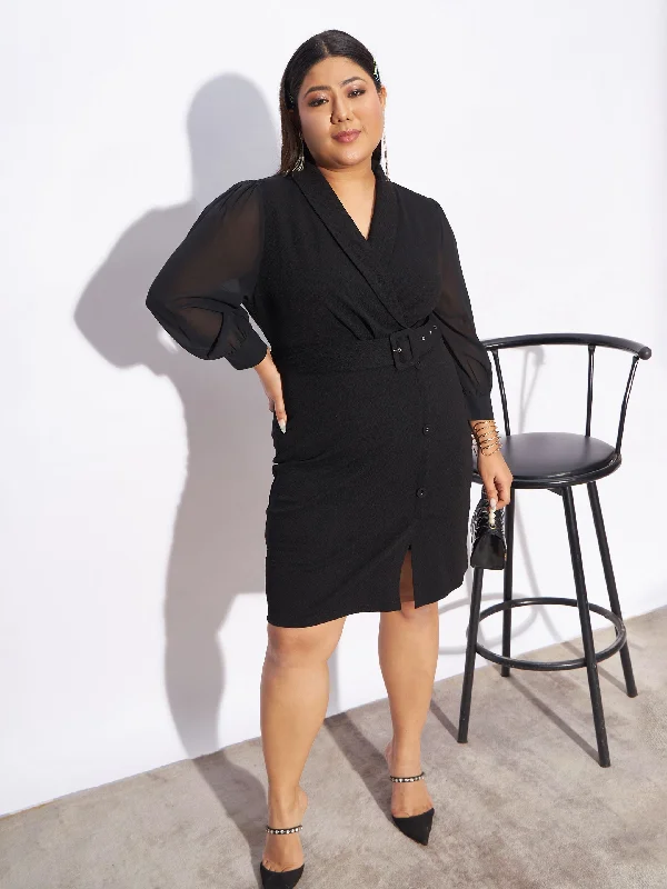 Hot Deals You Can’t Resist!Hot Deals You Can’t Resist!Women Black Front Belt Bodycon Dress Hot Deals You Can’t Resist!Hot Deals You Can’t Resist!Women Black Front Belt Bodycon Dress