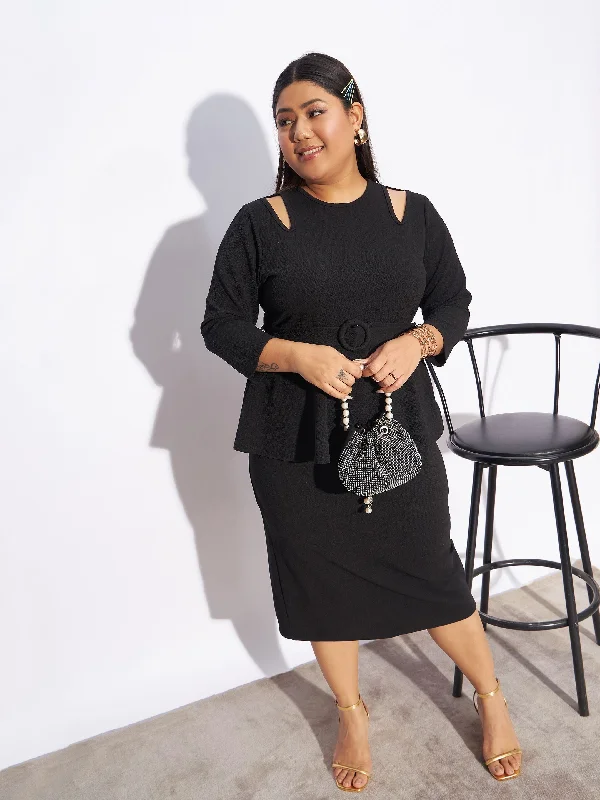 Get It Before It’s Gone!Get It Before It’s Gone!Women Black Front Peplum Bodycon Dress Get It Before It’s Gone!Get It Before It’s Gone!Women Black Front Peplum Bodycon Dress