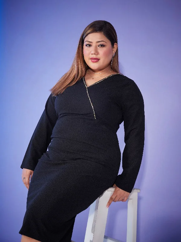 Don’t Wait – Deals Won’t Last!Don’t Wait – Deals Won’t Last!Women Black Wrap Chain Detail Bodycon Dress Don’t Wait – Deals Won’t Last!Don’t Wait – Deals Won’t Last!Women Black Wrap Chain Detail Bodycon Dress