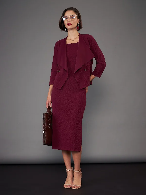 Score Big Savings Today!Score Big Savings Today!Women Burgundy Strappy Bodycon Dress With Crop Shrug Score Big Savings Today!Score Big Savings Today!Women Burgundy Strappy Bodycon Dress With Crop Shrug