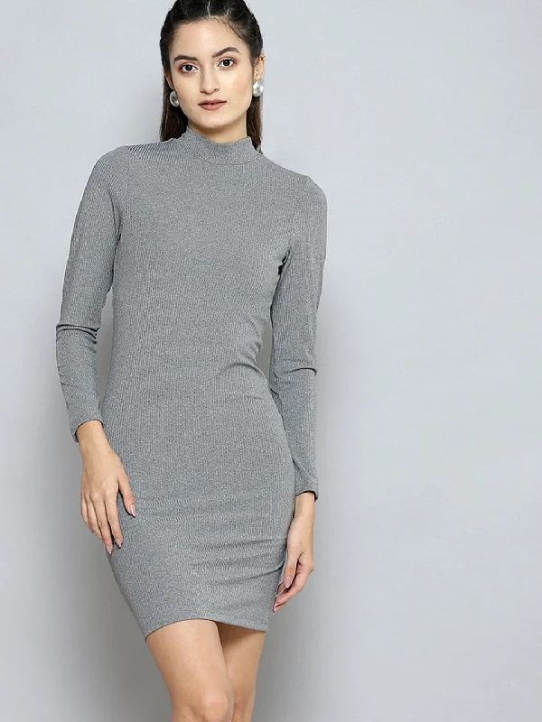 Exclusive Offers You’ll Love!Exclusive Offers You’ll Love!Women Grey Rib High Neck Short Bodycon Dress Exclusive Offers You’ll Love!Exclusive Offers You’ll Love!Women Grey Rib High Neck Short Bodycon Dress