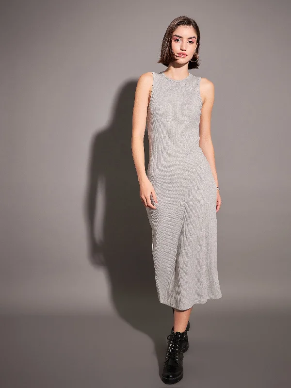 Limited-Time Price Drop!Limited-Time Price Drop!Women Grey Rib Sleeveless Bodycon Dress Limited-Time Price Drop!Limited-Time Price Drop!Women Grey Rib Sleeveless Bodycon Dress