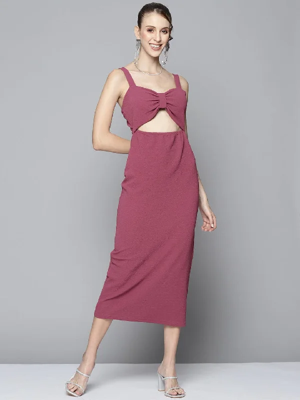 Save More with Every Purchase!Save More with Every Purchase!Women Mauve Waist Cut Out Bodycon Dress Save More with Every Purchase!Save More with Every Purchase!Women Mauve Waist Cut Out Bodycon Dress